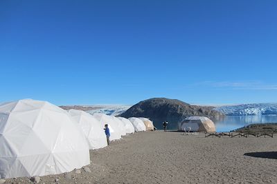 Vue sur les glaciers - Camp de Qaleraliq - Groenland